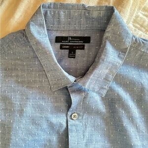 Luxury Blue Polo Short Sleeve Casual Shirt